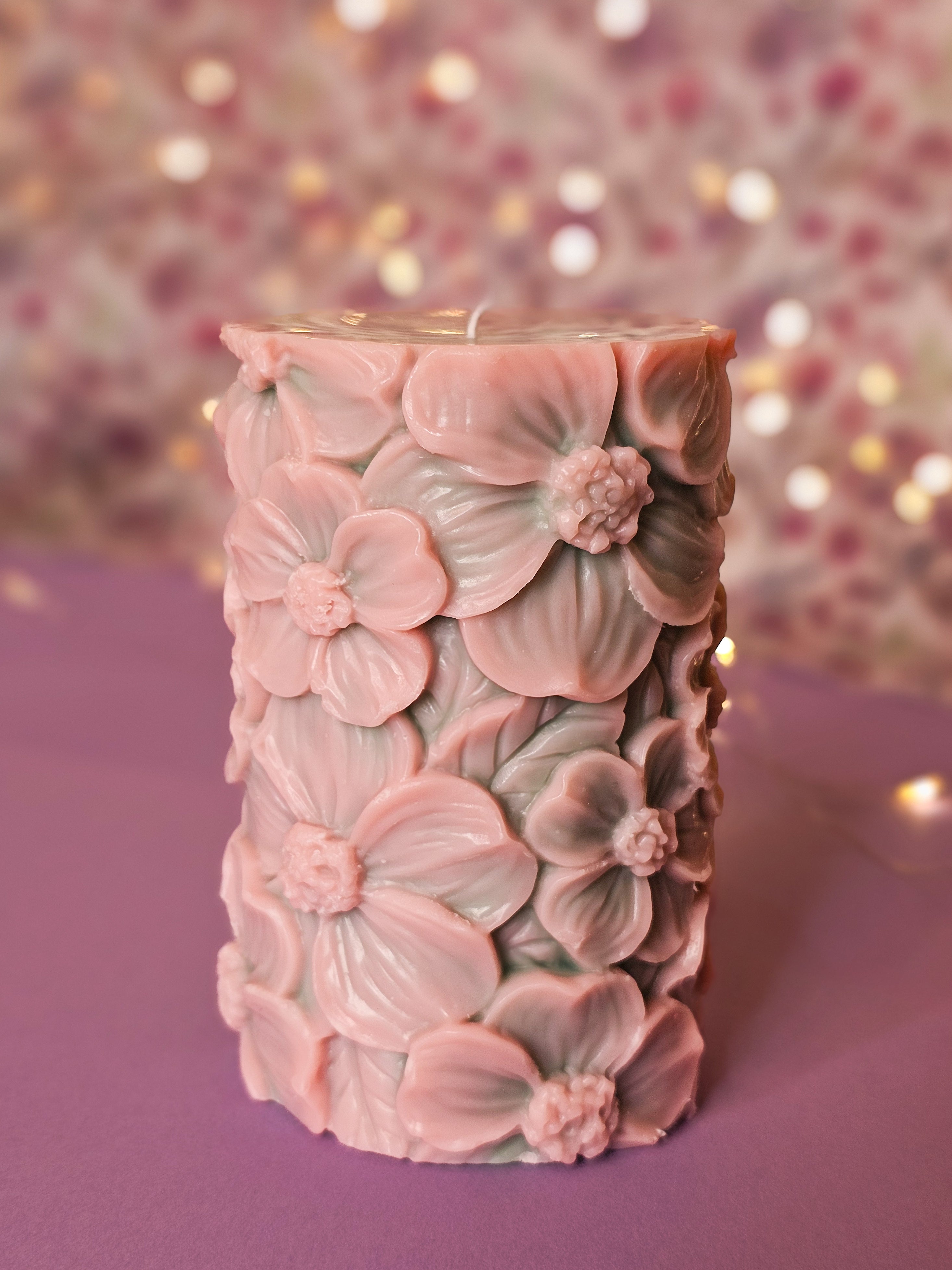 Cilindru Floral - Lumânare decorativă din ceară de soia