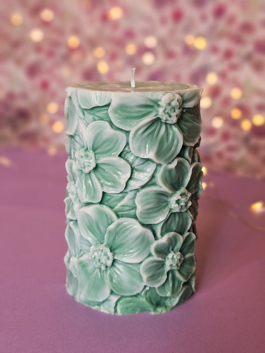 Cilindru Floral - Lumânare decorativă din ceară de soia