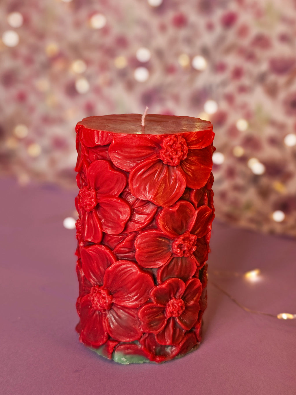 Cilindru Floral - Lumânare decorativă din ceară de soia